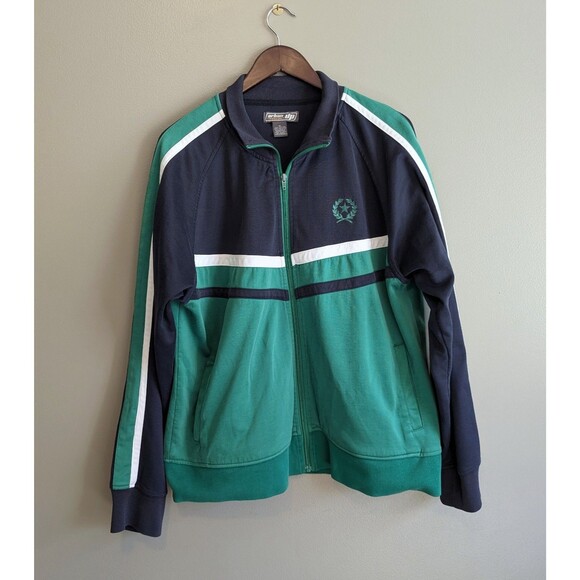 Urban Pipeline Size XL Track Jacket Zip Up Green Blue Mens Extra Large Stripe - Picture 1 of 5